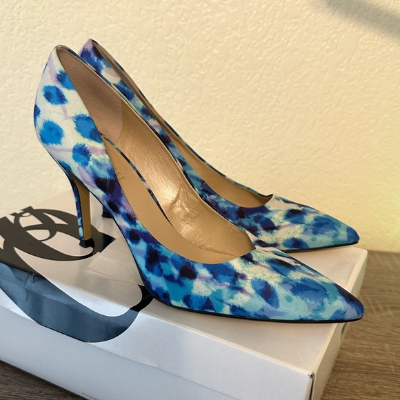 Blue Watercolor Nine Weat Pumps - Picture 2 of 5